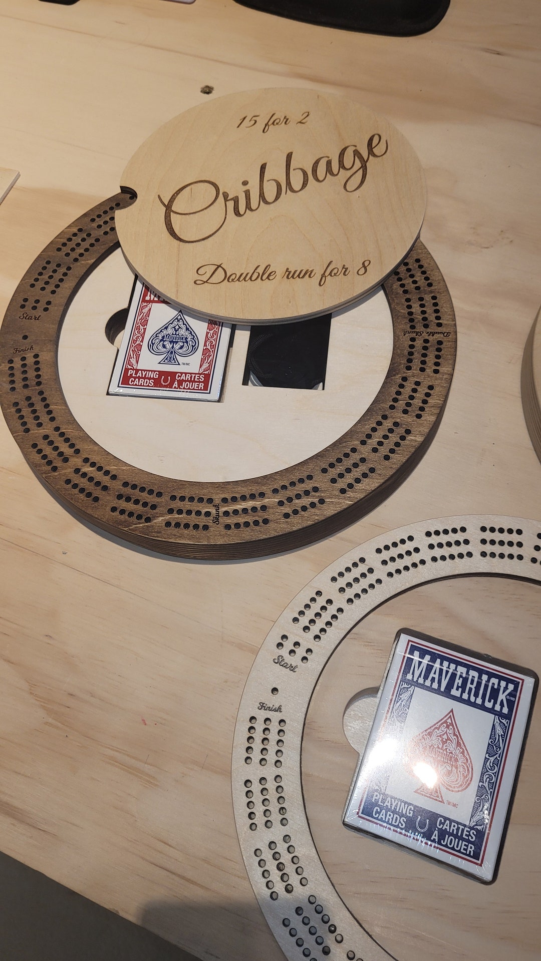 Cribbage Board Round and Customizable Etsy