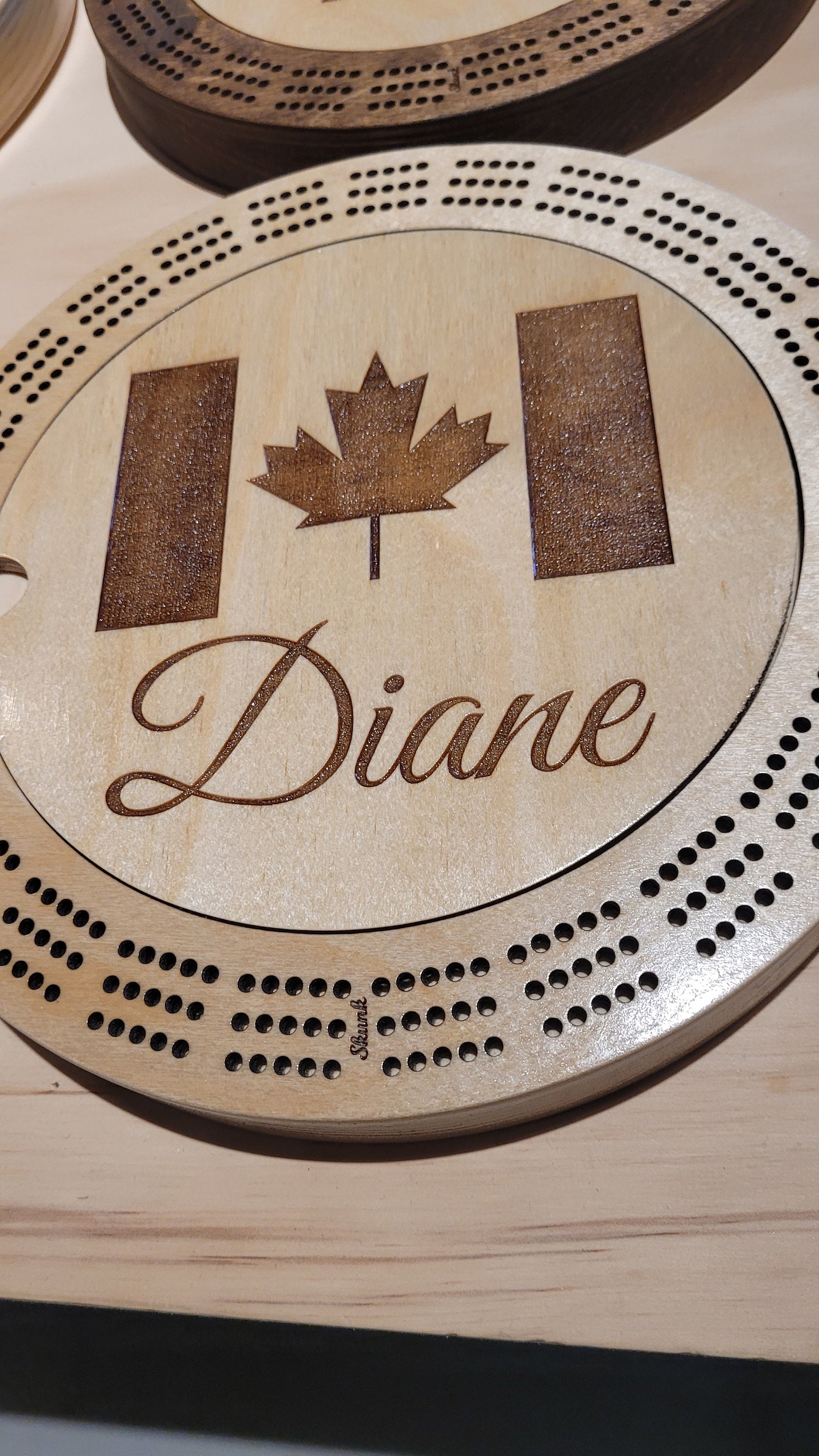 Cribbage Board Round and Customizable Etsy