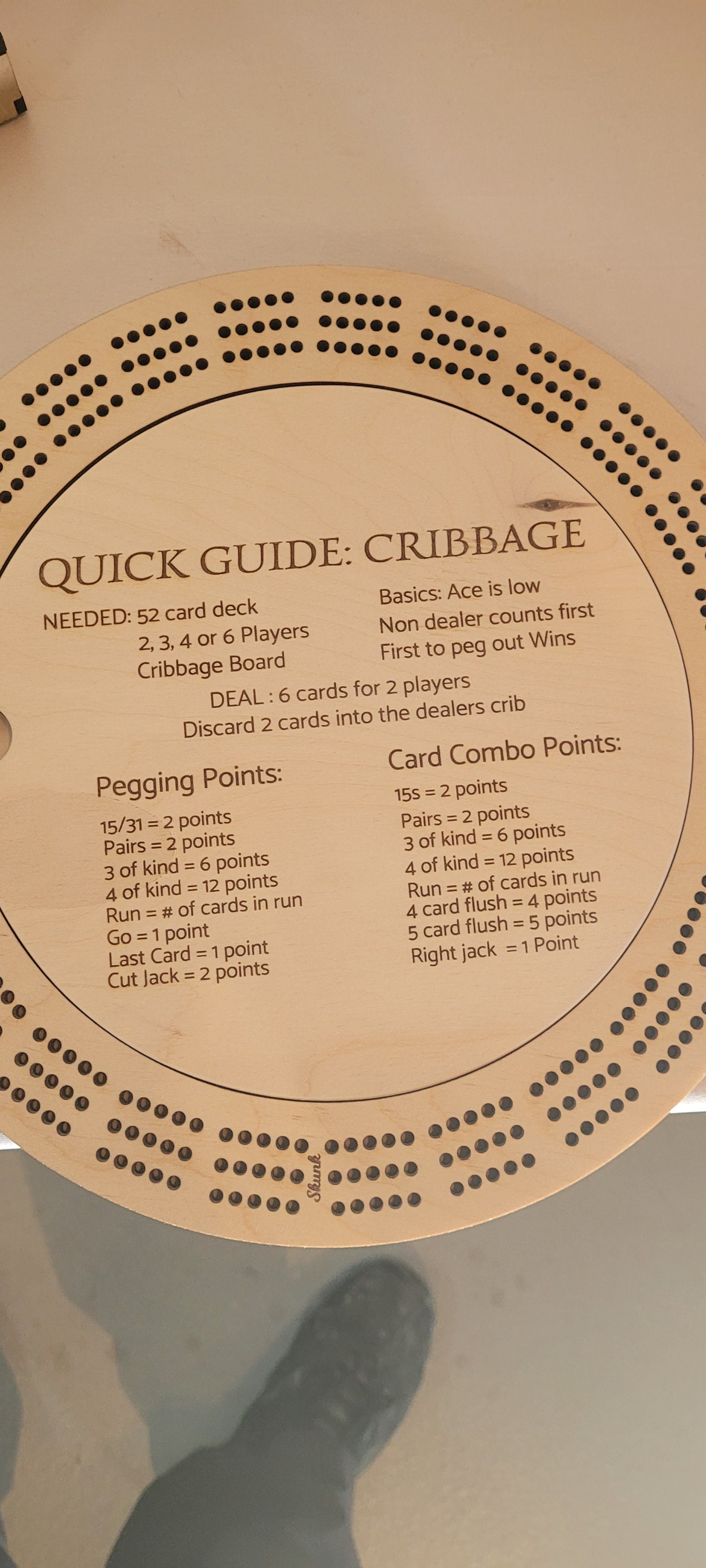 Cribbage Board Round and Customizable Etsy