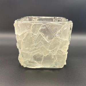 Lake Erie Beach Glass Candle Holder - Clear