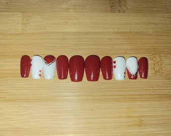 Valentines Day Coffin Press On Nails