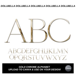 Gold Chrome Alphabet letters