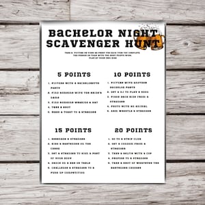 Bachelor Party Games, Bachelor Party Scavenger Hunt, Scavenger Hunt