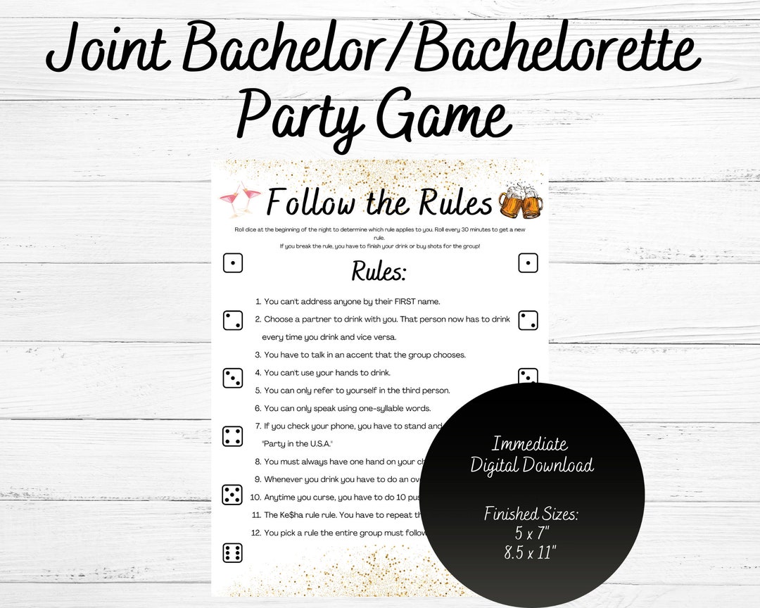 Joint Bachelor/bachelorette Party Game, Jack and Jill Party, Coed