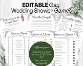 Editable Gay Wedding Shower Games, LGBTQ Editable Template (Digital Download)