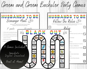 Gay Wedding Shower Game Black Trim Design Groom or Groom - Etsy