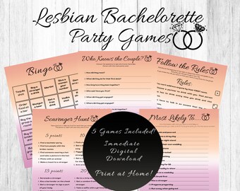Lesbische Junggesellinnenabschiedsspiele zwei Bräute, Schnitzeljagd (printable)