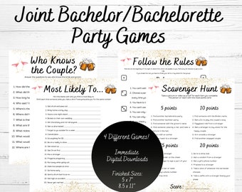 Joint Bachelor/Bachelorette Party Games, Jack and Jill Party, Co-Ed Bachelor/Bachelorette Party Games, Couple's Bachelor Party Games