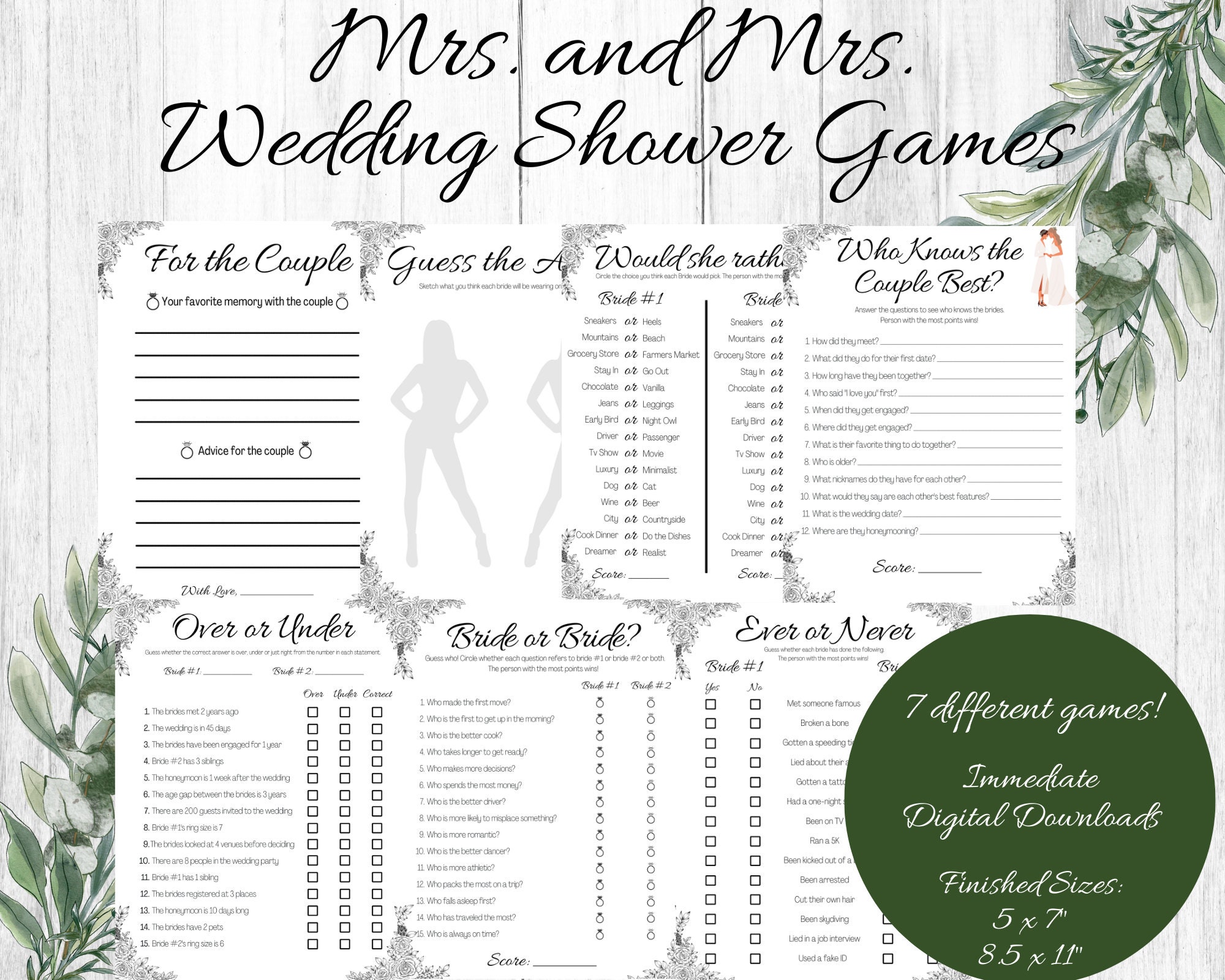 Lesbian Wedding Shower Games, Lesbian Bridal Shower Games, Would She ...