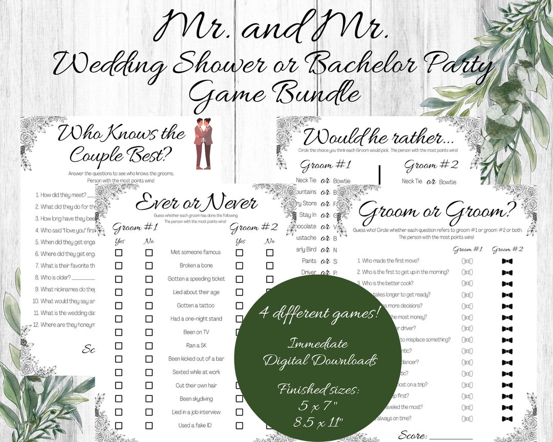 Gay Wedding Shower Games, Gay Bachelor Party Games, Who Knows the ...