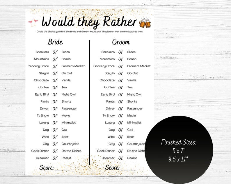 Joint Bachelor and Bachelorette Party Games Bundle, Jack and Jill Party