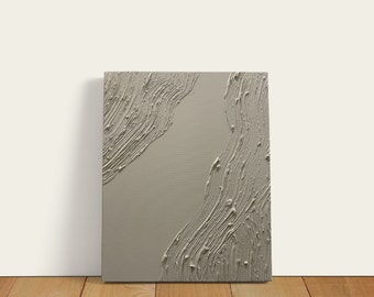 Abstract Textured Minimalist Canvas Wall Art, Modern Plaster Painting for Home Decor