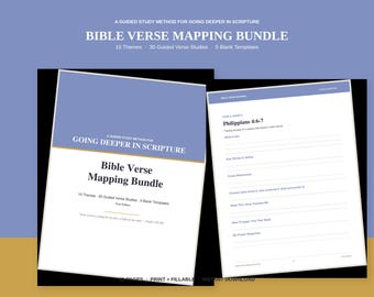 Bible Verse Mapping Bundle Printable PDF | Fillable Bible Study Workbook | Scripture Journal | Christian Devotional | Bible Study