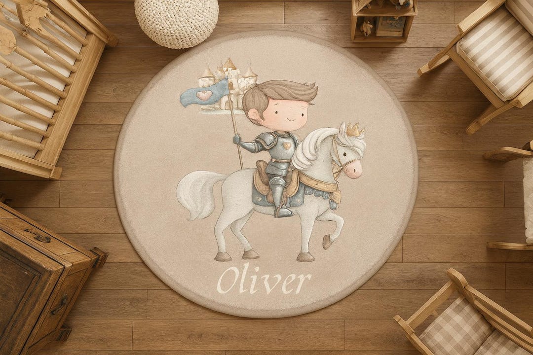 Knight Castle Rug Personalized Knight Nursery Rug / Custom Name Medieval Castle Rug ...