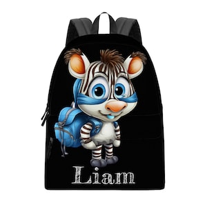 Sac à dos personnalisé en toile zèbre pour les tout-petits pour les enfants Sac à dos Animal africain Sac à dos mignon Sac à dos maternelle Sac à dos préscolaire Sac d'école