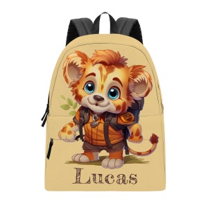 Sac à dos personnalisé en toile tigre pour tout-petits pour garçon fille sac à dos animal sac à dos mignon pépinière sac à dos préscolaire cartable 3 tailles