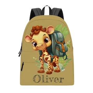 Sac à dos personnalisé en toile girafe pour tout-petits pour enfant sac à dos animal africain mignon sac à dos maternelle sac à dos préscolaire cartable