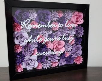 ASSORTED FLOWERS SHADOW box, Valentine Day, Anniversary Gift, Wedding Gift