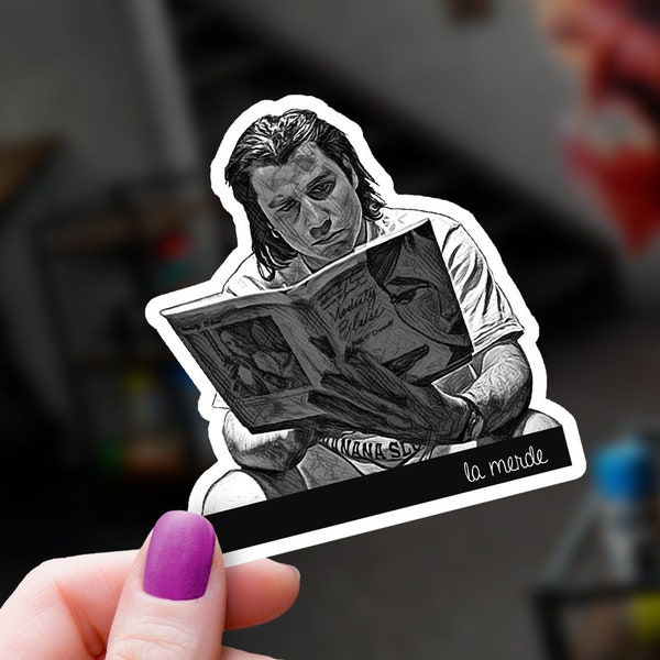 Quentin Tarantino Vincent Vega "la merde" Vinyl Pulp Fiction Sticker! Pulp Fiction John Travolta Vincent Vega Sticker Ships Free w Tracking!