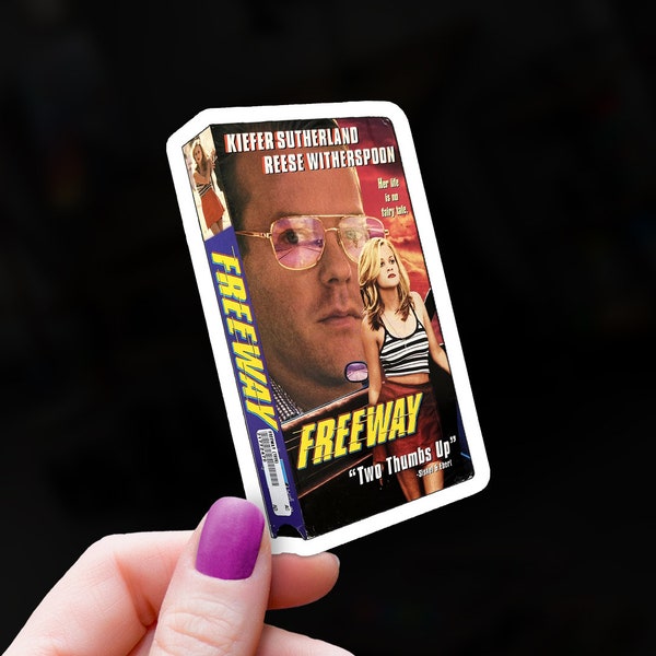 VHS Nostalgia Cult Movie Freeway Sticker | VHS Movie Freeway Reese Witherspoon Sticker Ships Free | Kiefer Sutherland Decal Ships Free