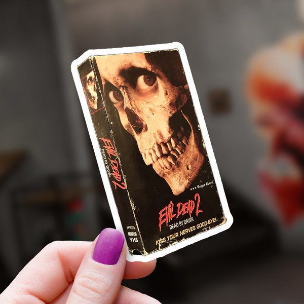 VHS Nostalgia Evil Dead 2 Sticker! Evil Dead Sticker Ships Free with Tracking! Evil Dead 2: Dead by Dawn Sticker! Horror Movie VHS Decal!