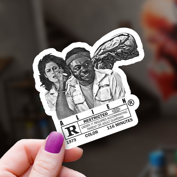 Hand Drawn Ridley Scott Alien Sticker Ships Free with Tracking! 100% Waterproof Yaphet Kotto Sigourney Weaver Alien Decal Never Fades!