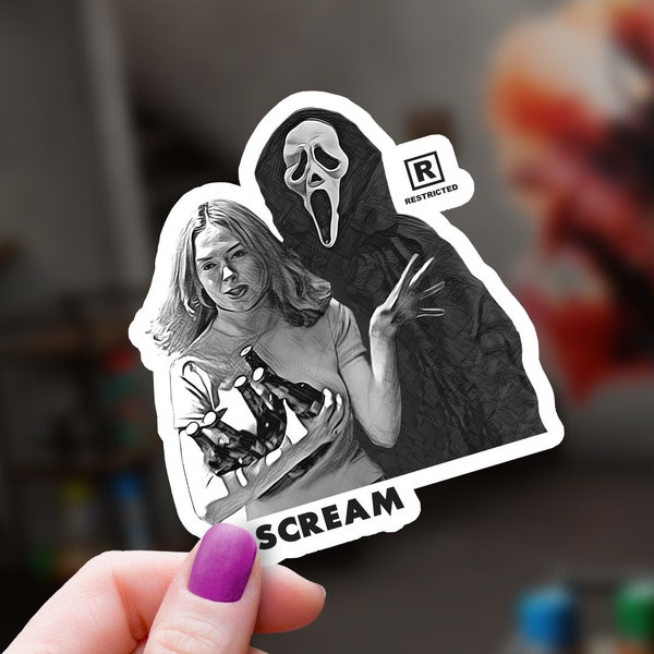 Wes Craven Scream Rose McGowen Vinyl Horror Movie Sticker! Rose McGowen Ghostface Sticker! Our Scream Decals Ship Free with Tracking!