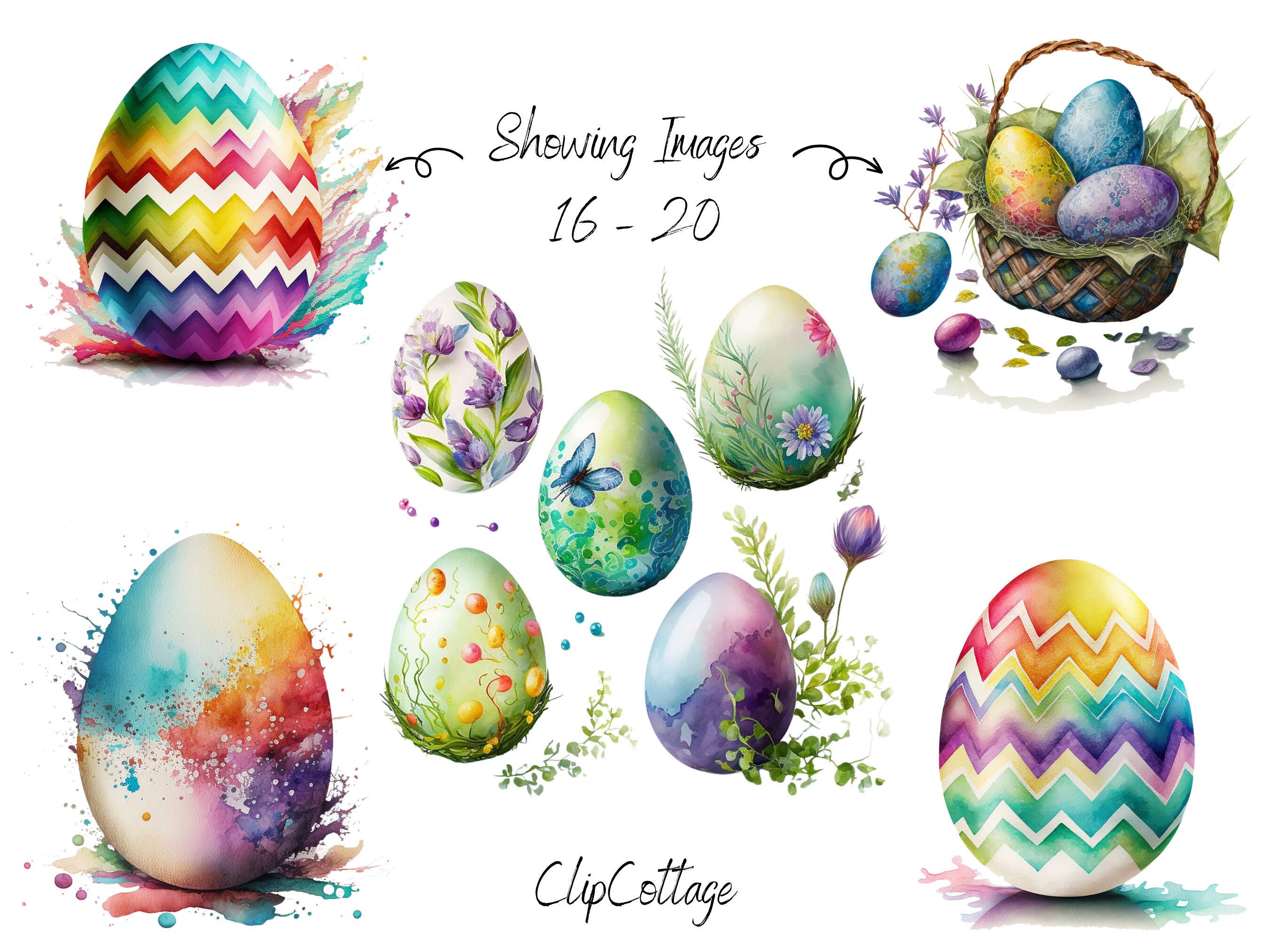 Easter Eggs Clipart PNG Sublimation Bundle | 20 Transparent Kids Easter ...