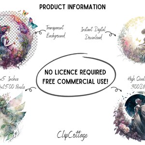 Fairy Clipart PNG Sublimation Bundle | 20 Transparent Elegant Magical ...