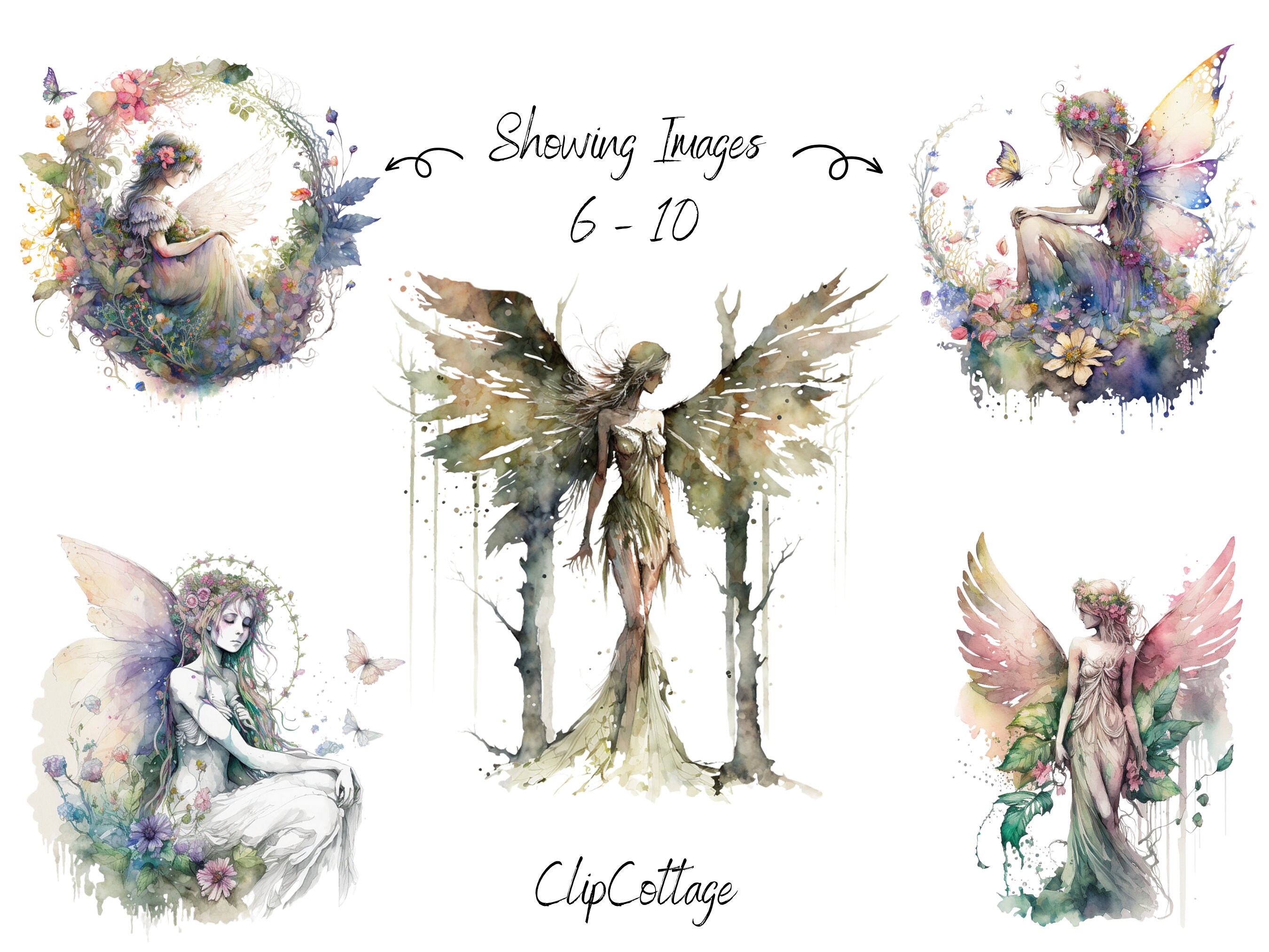 Fairy Clipart PNG Sublimation Bundle | 20 Transparent Elegant Magical ...