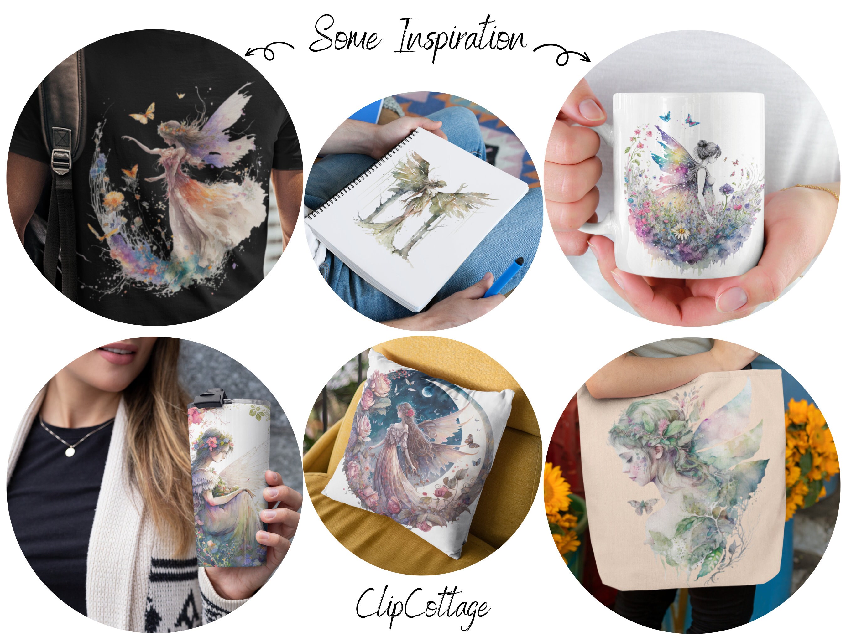 Fairy Clipart PNG Sublimation Bundle | 20 Transparent Elegant Magical ...