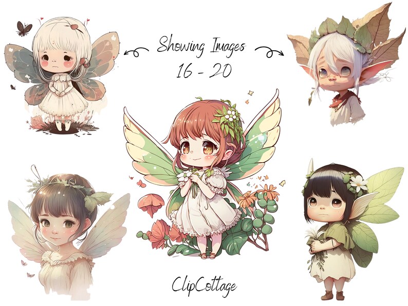 20 Cute Watercolour Fairies Clipart Bundle PNG Sublimation - Etsy