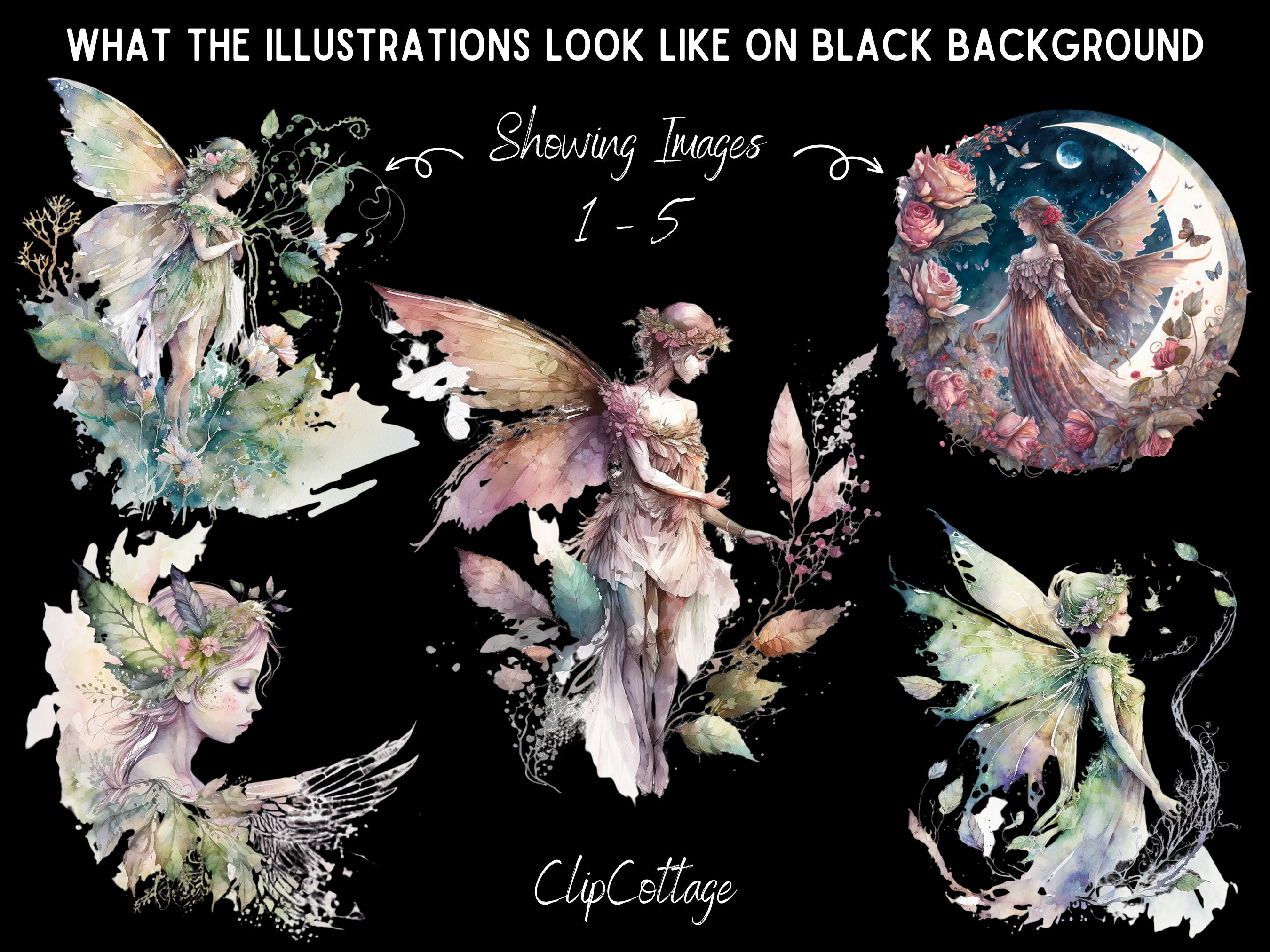 Fairy Clipart PNG Sublimation Bundle | 20 Transparent Elegant Magical ...