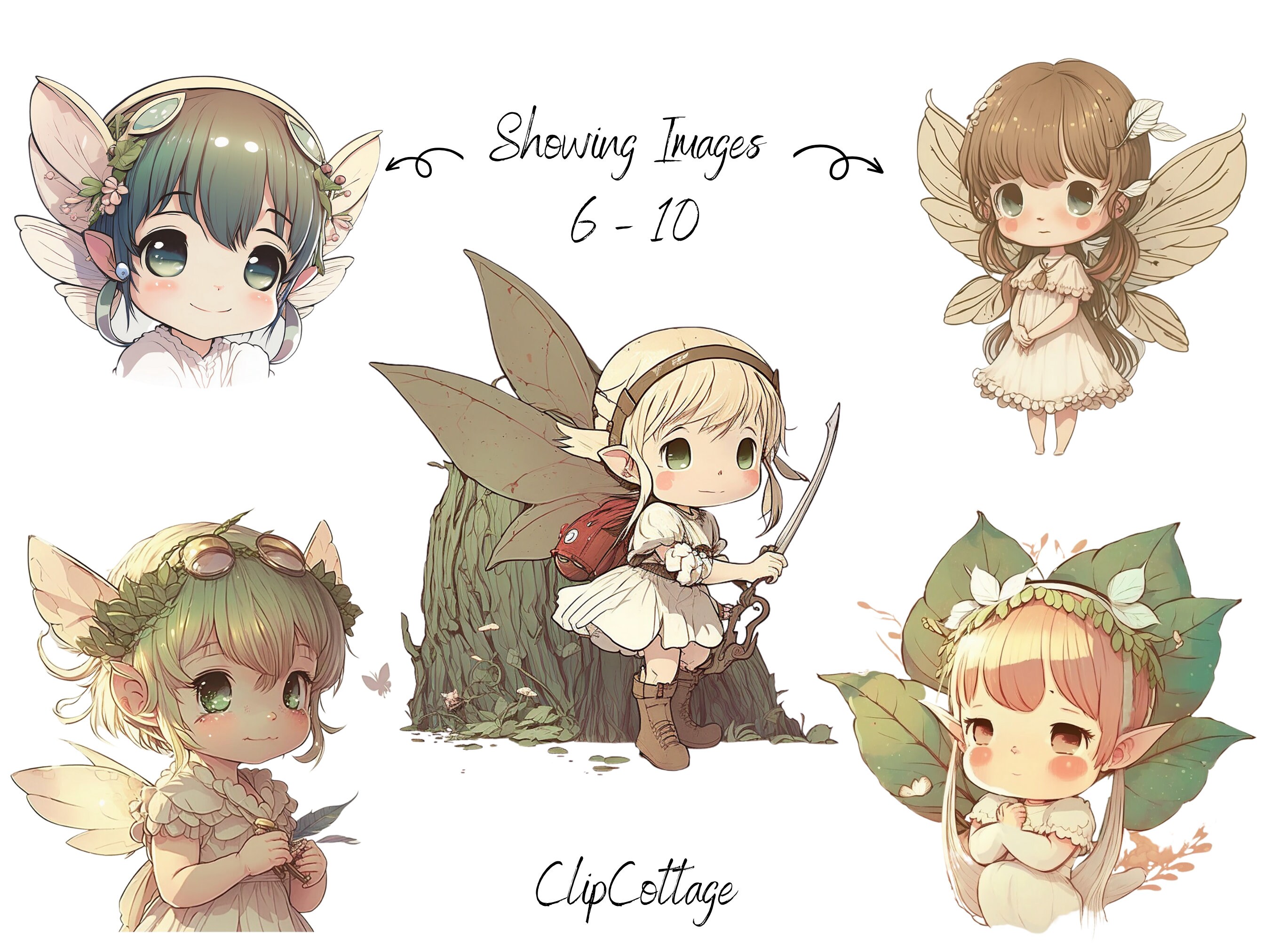 20 Cute Watercolour Fairies Clipart Bundle PNG Sublimation - Etsy