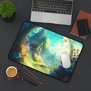 Large Gaming Mouse pad with Magical scene fairycore mousepad for desk keyboard mat for gamer fantasy desk accessories for office decor gift
