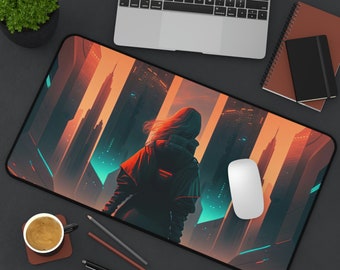 Gaming Mousepad for desk accessories with fanatsy art gaming desk mat for gamer gift for gaming computer keyboard mat with sci fi art gift