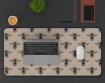 Tapete de mesa grande para jogos de abelha minimalista com arte caprichosa com abelhas, presente de verão para teclado de escritório, mouse pad com presente de abelha rainha para chefe