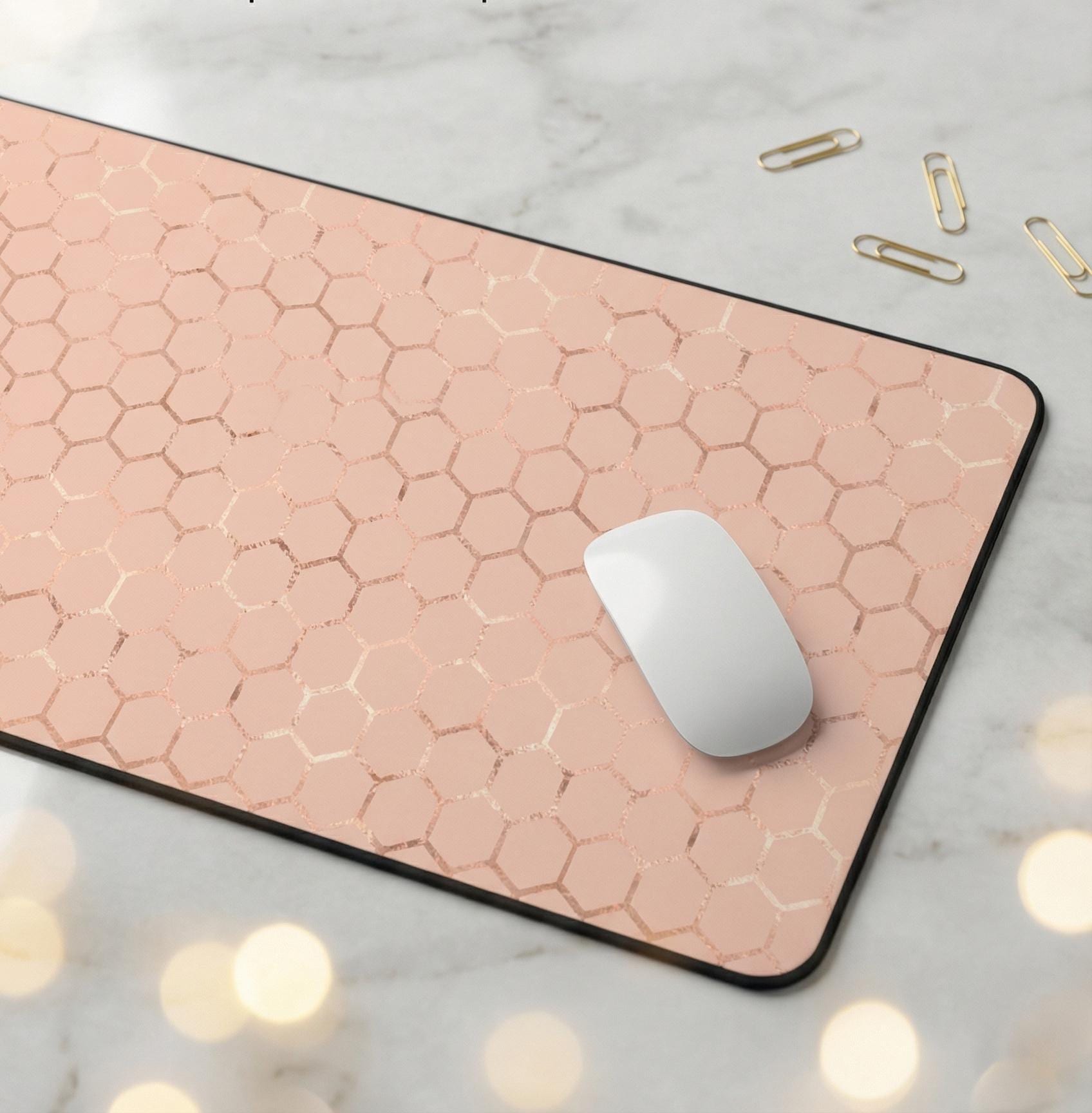 Pink and Gold Trendy Keyboard Mat for Desk Decor for the Office Desk ...