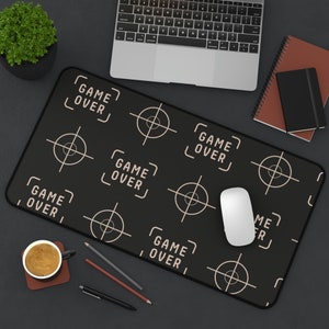 Gamer Desk Mat, Retro gaming mousepad, Game Over design, gamer gift, keyboard mousepad for gaming, gaming keyboard mouse pad, Mousepad gift