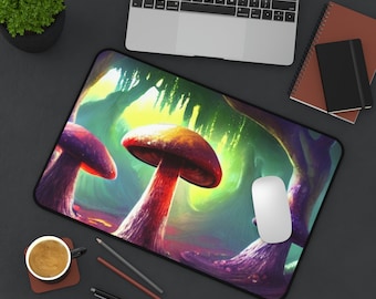 Cottagecore Mousepad | Witchy Desk Mat | Cottagecore Desk Mat | Mushroom Lover Gift | Forest Magic Nature | Psychedelic Mousepad | Office