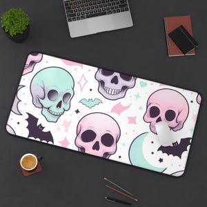 Weirdcore Deskpad Cutecore Desk Mat Pastel Goth Playmat Kawaii Skull Desk Mat Cute Mousepad Aesthetic Desk Mat XL Mouse pad Kawaii Pastel