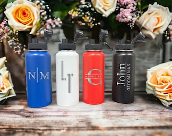 Groomsman Gift Ideas, Groomsmen Personalized Water Bottle, Custom Tumbler for Men, Personalized Tumbler, Groomsmen Gift