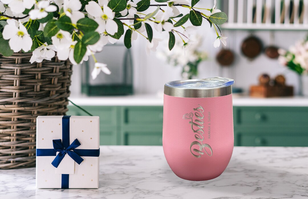 Custom Personalized Wine Tumbler - Valentine's Day Gift For Him/Her - I Licked It So It's Mine
