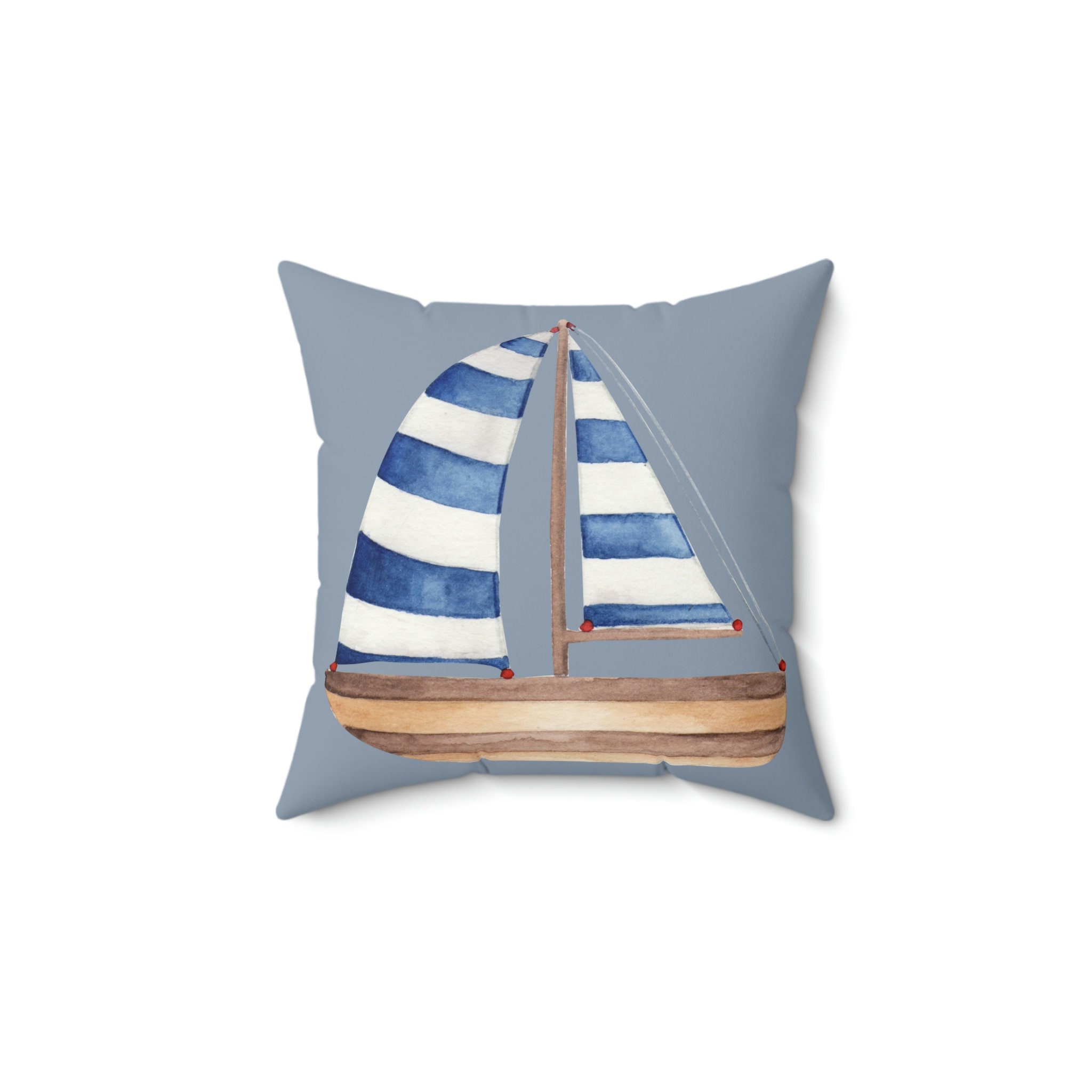 Primitive Coastal Sailboat Outdoor Decorative Pillow - Laural Home