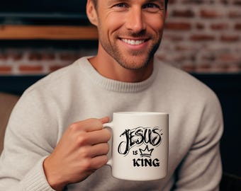 Jesus Is King Coffee Mug - Christian Scripture Gift