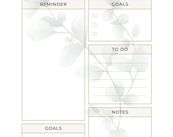 Botanical Daily, Weekly, Monthly Digital Download Planner