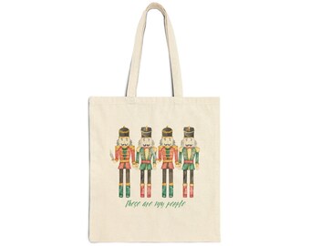 Nutcracker 100% Cotton Canvas Tote Bag, Holiday Tote