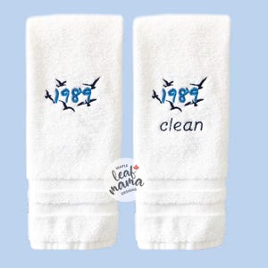Seagulls hand towel custom embroidered towel inspired by taylor album gift fan merch towel for music fan era inspired gift taylor fan gift