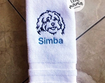 Havanese dog mom gift personalized embroidered dog hand towel havanese lover custom dog name pet hand towel personalized dog gift dog mom