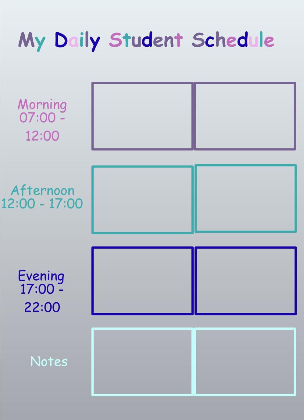 Printable Student Daily Routine Printable Student Daily Routine Schedule | Weekly Planner for Kids ...